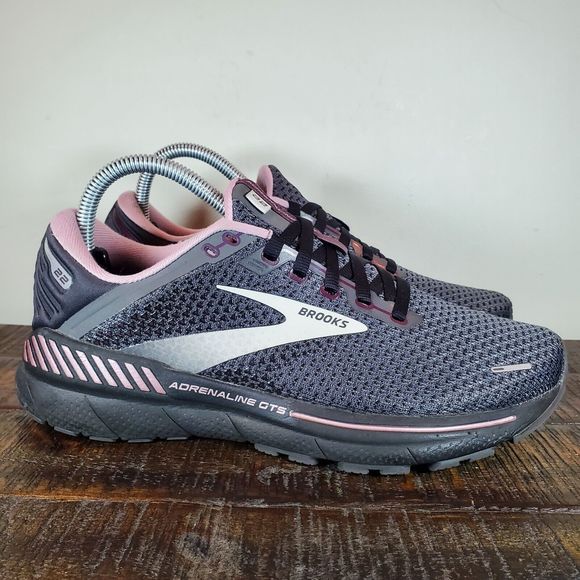 Brooks Shoes - Brooks Adrenaline GTS 22 Running Shoes Womens 8 Gray Pink 1203531b015
